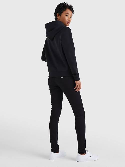 Tommy Hilfiger Organic Katoenen Regular Fit Hoodie Dames Zwart | TH340PAY