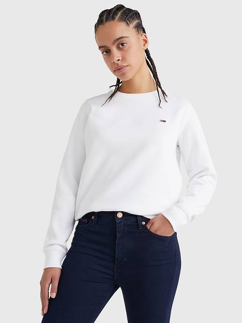 Tommy Hilfiger Organic Katoenen Regular Fit Fleece Sweatshirts Dames Wit | TH987CZD