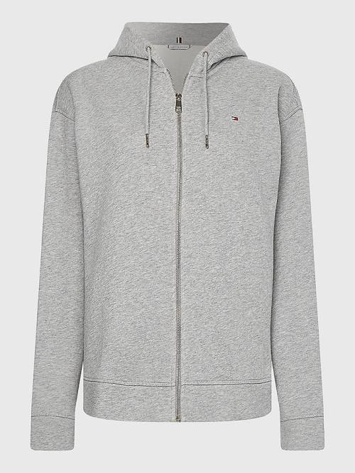 Tommy Hilfiger Organic Katoenen Relaxed Fit Zip-Thru Hoodie Dames Grijs | TH389MSL