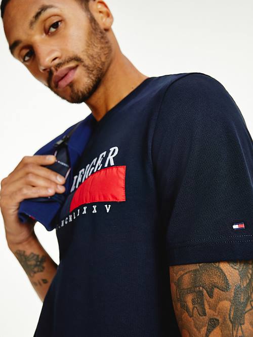 Tommy Hilfiger Organic Katoenen Relaxed Fit T-shirts Heren Blauw | TH483QSX