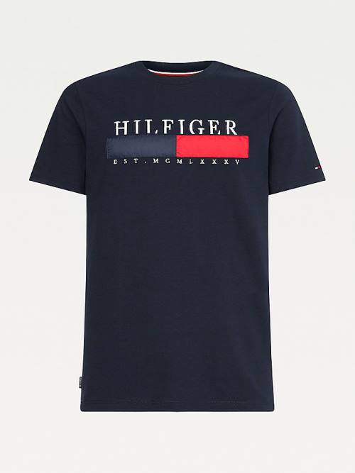 Tommy Hilfiger Organic Katoenen Relaxed Fit T-shirts Heren Blauw | TH483QSX