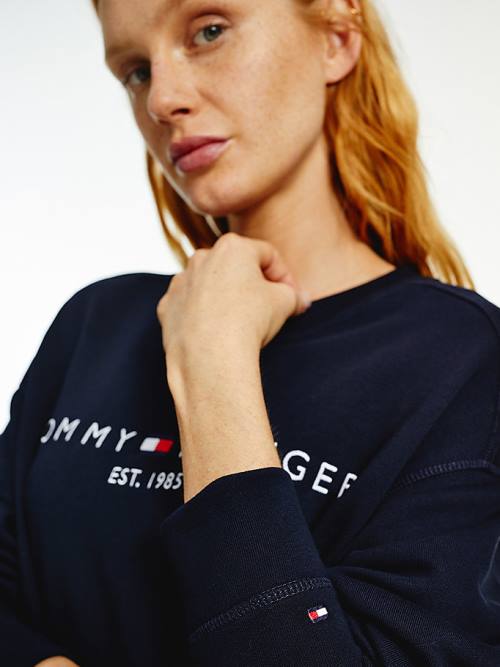 Tommy Hilfiger Organic Katoenen Relaxed Fit Sweatshirt Jurken Dames Blauw | TH751SAB