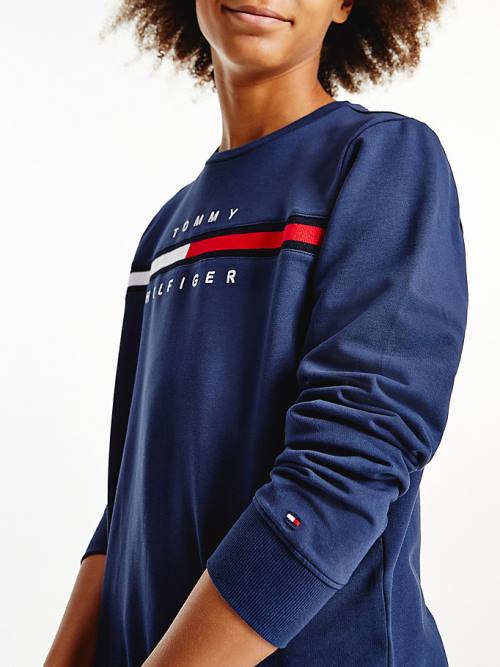 Tommy Hilfiger Organic Katoenen Rib Knit Panel Sweatshirts Jongens Blauw | TH823DMC