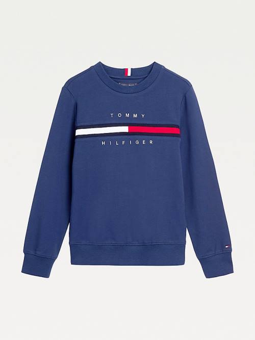 Tommy Hilfiger Organic Katoenen Rib Knit Panel Sweatshirts Jongens Blauw | TH823DMC