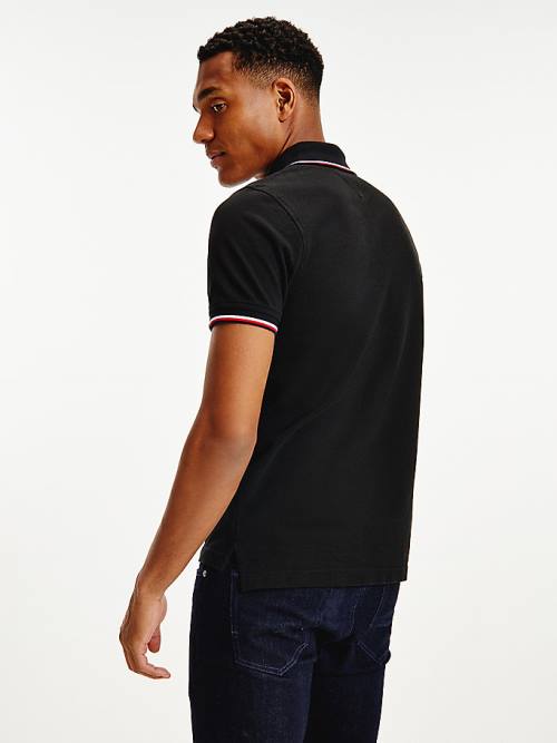 Tommy Hilfiger Organic Katoenen Slim Fit Poloshirt Heren Zwart | TH284IYJ