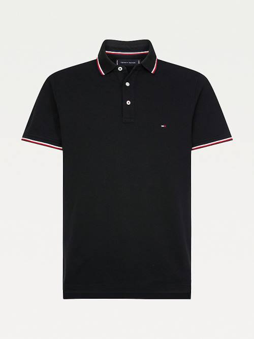 Tommy Hilfiger Organic Katoenen Slim Fit Poloshirt Heren Zwart | TH284IYJ