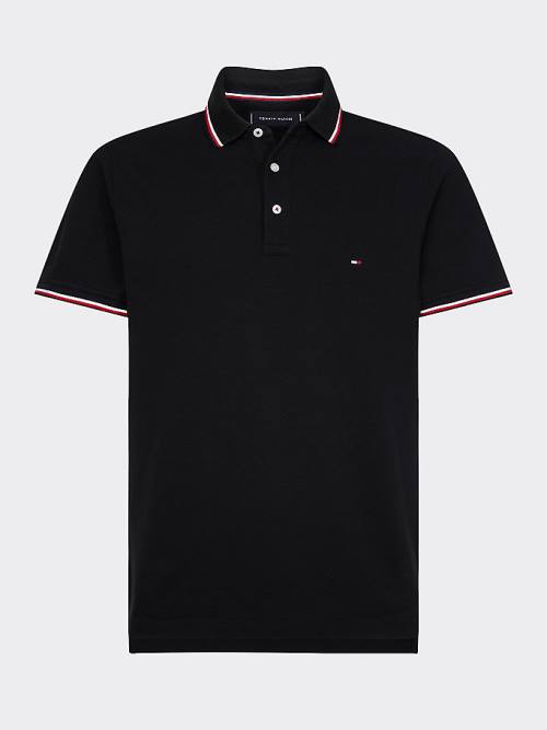 Tommy Hilfiger Organic Katoenen Slim Fit Poloshirt Heren Zwart | TH284IYJ