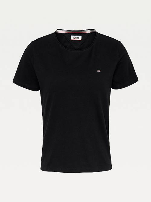 Tommy Hilfiger Organic Katoenen Slim Fit T-shirts Dames Zwart | TH328MJI