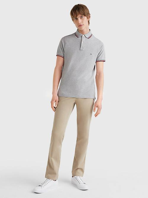 Tommy Hilfiger Organic Katoenen Slim Fit Poloshirt Heren Grijs | TH416QJS