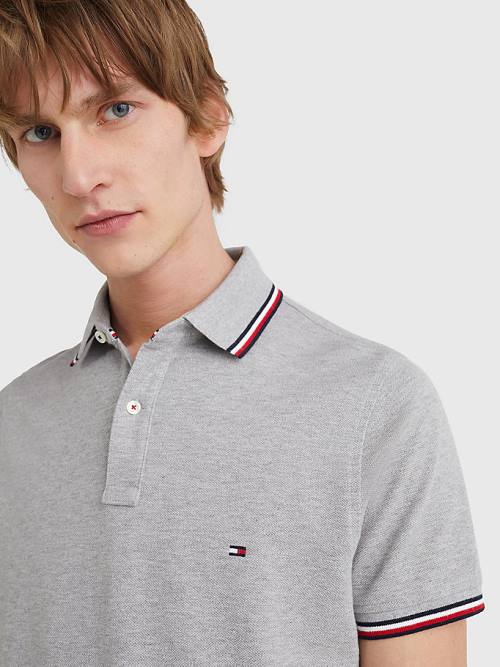 Tommy Hilfiger Organic Katoenen Slim Fit Poloshirt Heren Grijs | TH416QJS