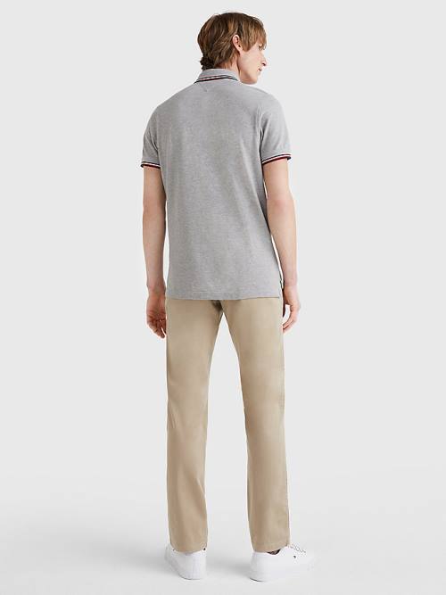 Tommy Hilfiger Organic Katoenen Slim Fit Poloshirt Heren Grijs | TH416QJS