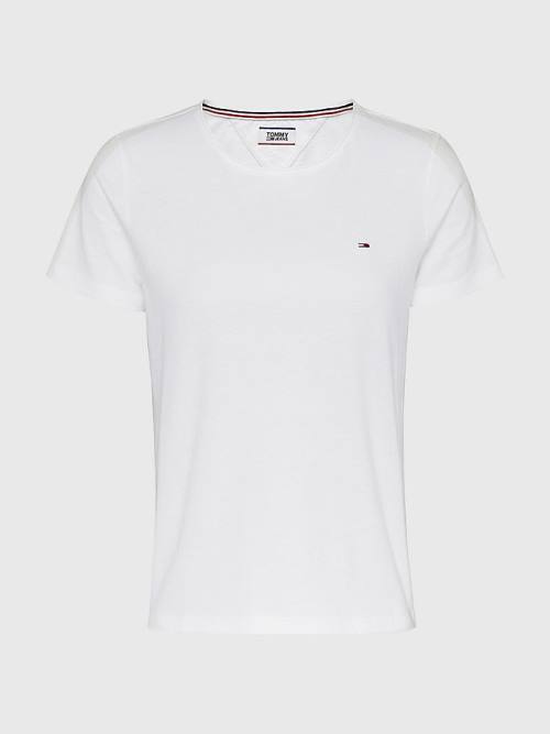 Tommy Hilfiger Organic Katoenen Slim Fit T-shirts Dames Wit | TH450XCK