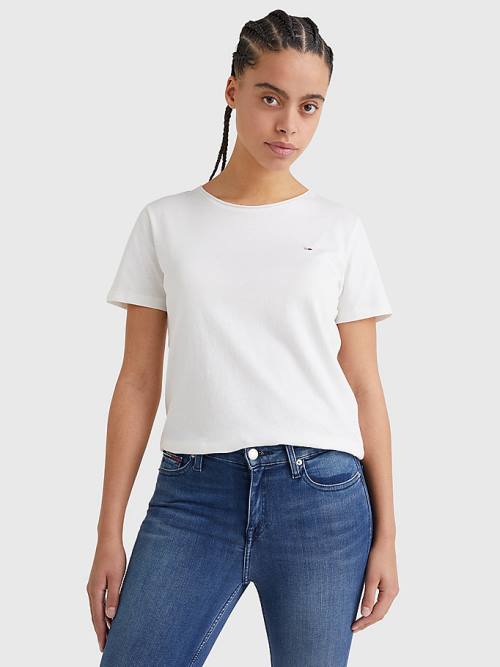 Tommy Hilfiger Organic Katoenen Slim Fit T-shirts Dames Wit | TH450XCK