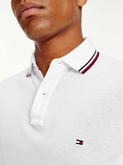 Tommy Hilfiger Organic Katoenen Slim Fit Poloshirt Heren Wit | TH593KUZ