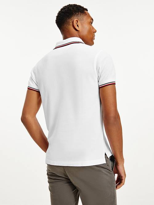 Tommy Hilfiger Organic Katoenen Slim Fit Poloshirt Heren Wit | TH593KUZ