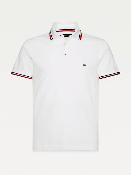 Tommy Hilfiger Organic Katoenen Slim Fit Poloshirt Heren Wit | TH593KUZ