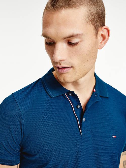 Tommy Hilfiger Organic Katoenen Slim Fit Poloshirt Heren Blauw | TH643AMS