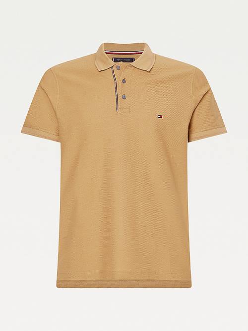 Tommy Hilfiger Organic Katoenen Slim Fit Poloshirt Heren Bruin | TH950HQP