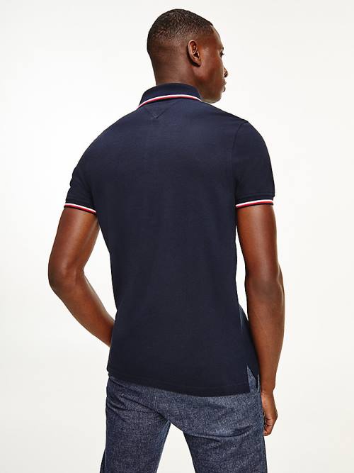 Tommy Hilfiger Organic Katoenen Slim Fit Poloshirt Heren Blauw | TH960NIF