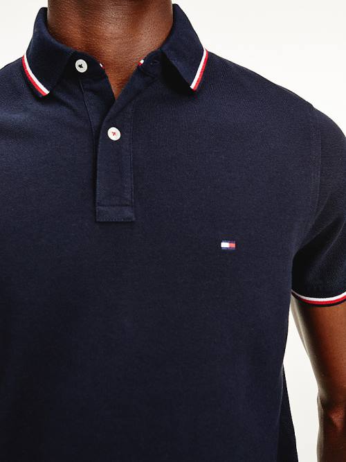 Tommy Hilfiger Organic Katoenen Slim Fit Poloshirt Heren Blauw | TH960NIF