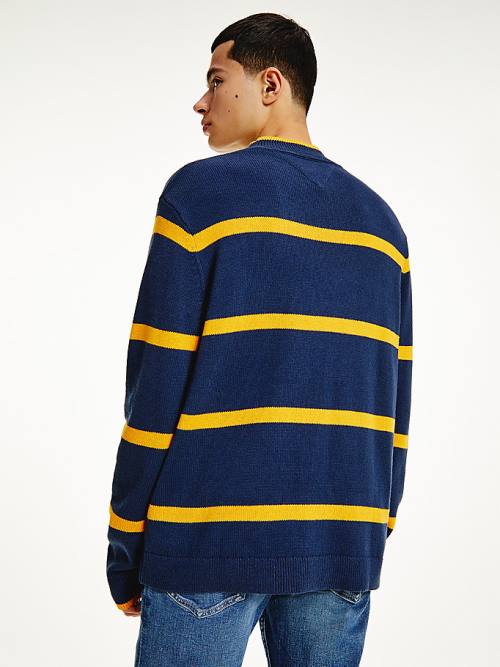 Tommy Hilfiger Organic Katoenen Stripe Jumper Truien Heren Blauw | TH834IZJ