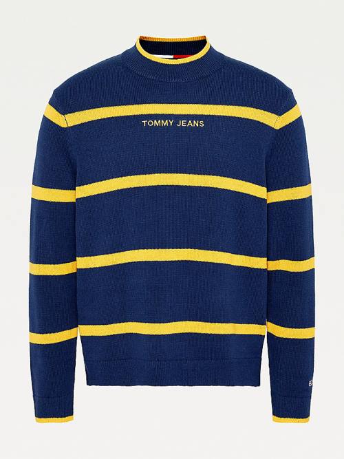 Tommy Hilfiger Organic Katoenen Stripe Jumper Truien Heren Blauw | TH834IZJ