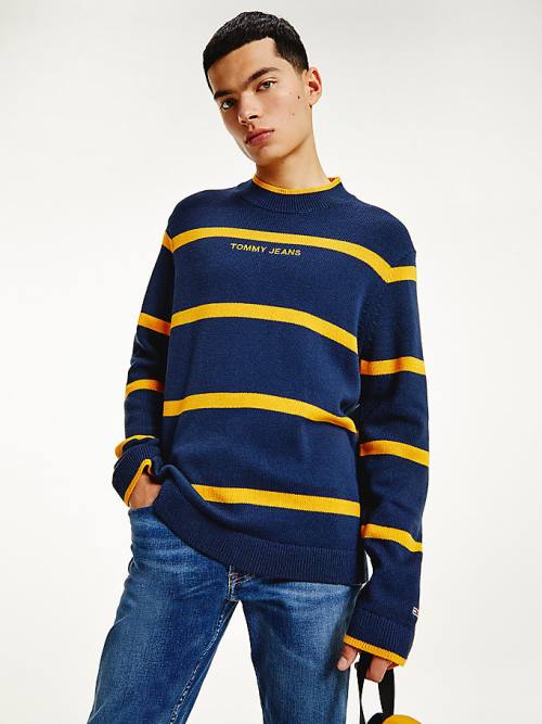 Tommy Hilfiger Organic Katoenen Stripe Jumper Truien Heren Blauw | TH834IZJ