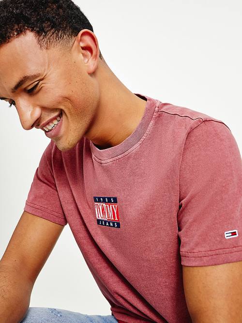 Tommy Hilfiger Organic Katoenen T-shirts Heren Rood | TH538LYX