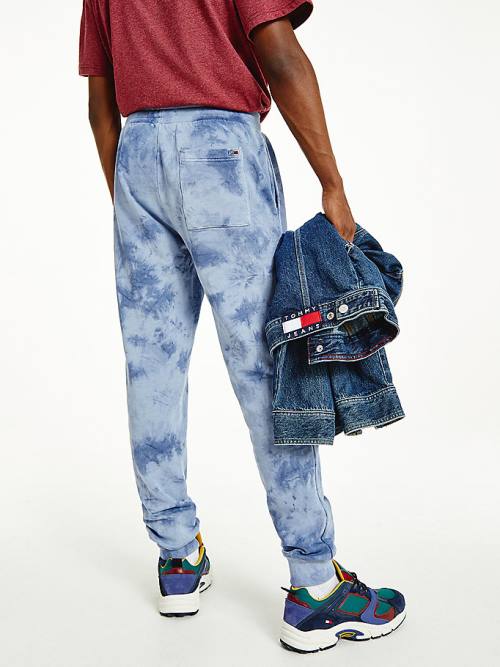 Tommy Hilfiger Organic Katoenen Tie-Dye Slim Fit Joggers Broek Heren Blauw | TH620QCF