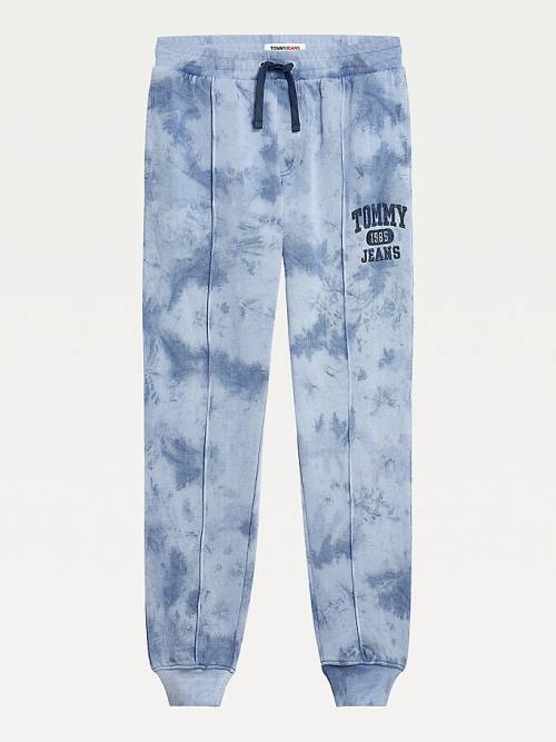 Tommy Hilfiger Organic Katoenen Tie-Dye Slim Fit Joggers Broek Heren Blauw | TH620QCF