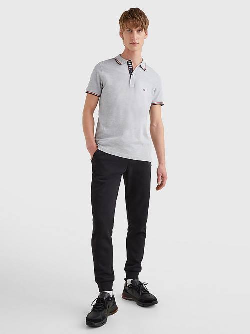 Tommy Hilfiger Organic Katoenen Tipped Slim Fit Poloshirt Heren Grijs | TH230BUZ