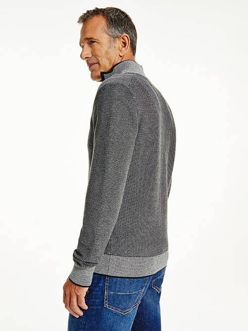 Tommy Hilfiger Organic Katoenen Tonal Half-Zip Jumper Truien Heren Grijs | TH350WCK