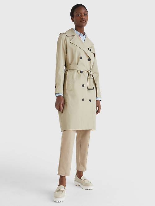 Tommy Hilfiger Organic Katoenen Trench Jassen Dames Beige | TH175XHP