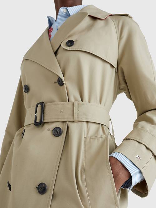 Tommy Hilfiger Organic Katoenen Trench Jassen Dames Beige | TH175XHP