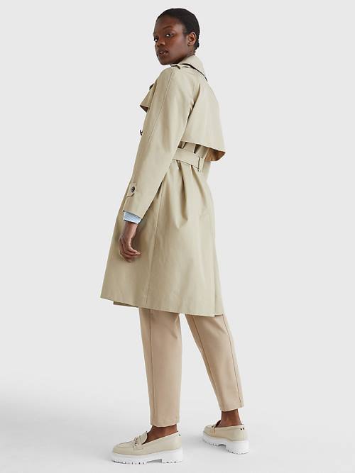 Tommy Hilfiger Organic Katoenen Trench Jassen Dames Beige | TH175XHP