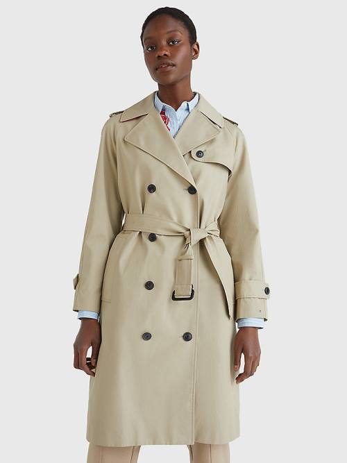 Tommy Hilfiger Organic Katoenen Trench Jassen Dames Beige | TH175XHP