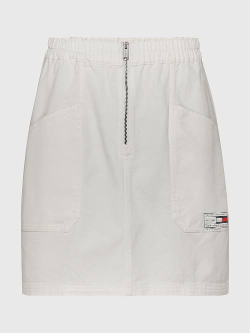 Tommy Hilfiger Organic Katoenen Utility Zip Rokken Meisjes Wit | TH209QWP