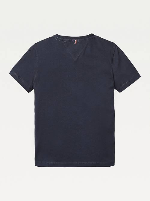 Tommy Hilfiger Organic Katoenen V-Neck T-shirts Jongens Blauw | TH146BAO