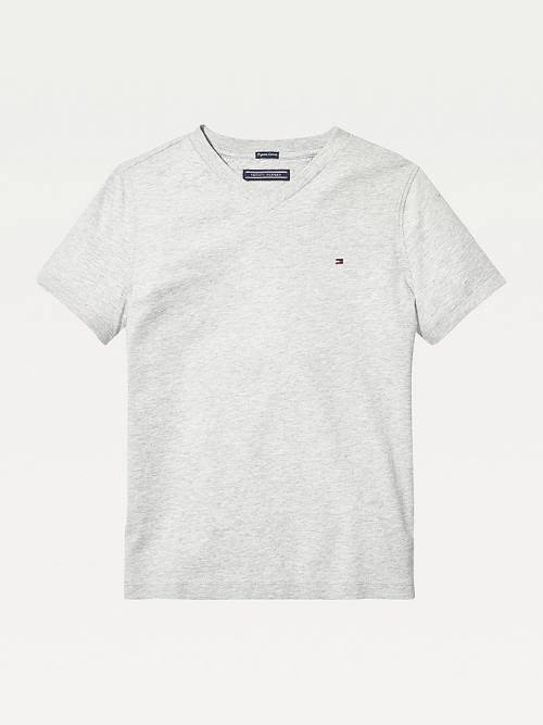 Tommy Hilfiger Organic Katoenen V-Neck T-shirts Jongens Grijs | TH357FZX