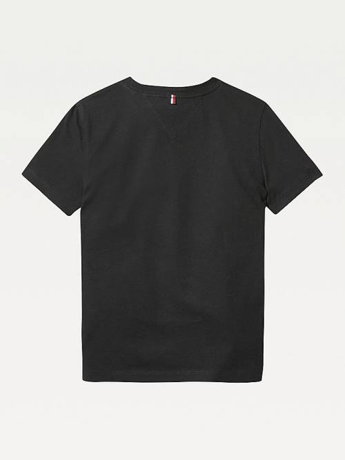 Tommy Hilfiger Organic Katoenen V-Neck T-shirts Jongens Zwart | TH479HYP