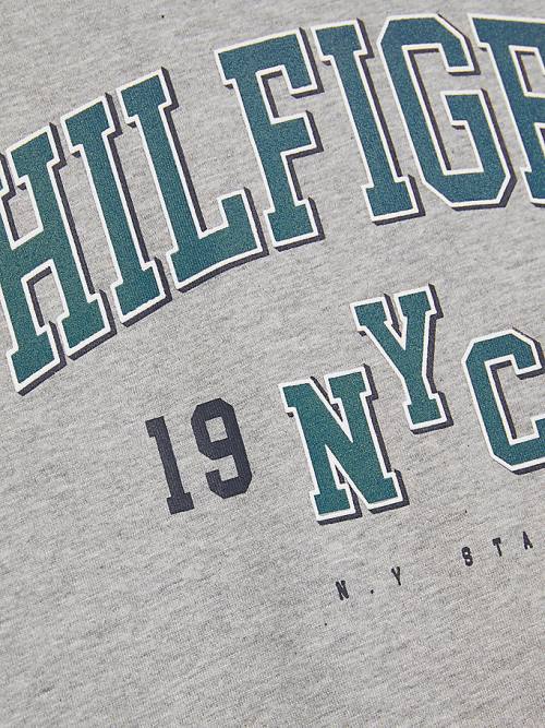 Tommy Hilfiger Organic Katoenen Varsity Print T-shirts Jongens Grijs | TH417YBL