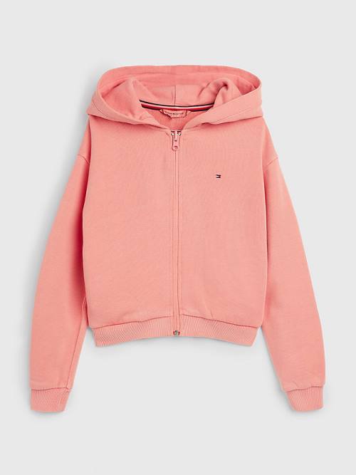 Tommy Hilfiger Organic Katoenen Zip-Thru Hoodie Meisjes Oranje | TH103CGU