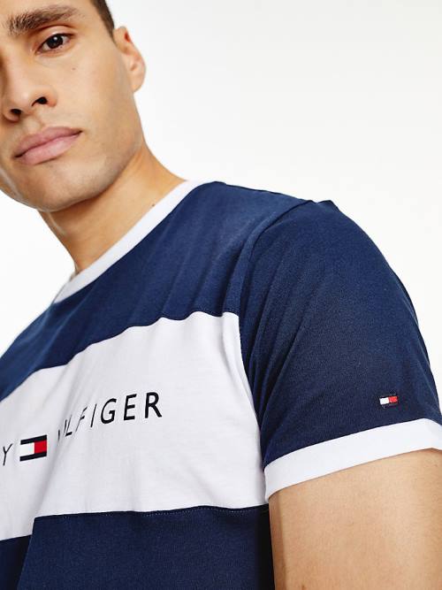 Tommy Hilfiger Original Colour-Blocked Logo Pyjamas Heren Blauw | TH235JSW