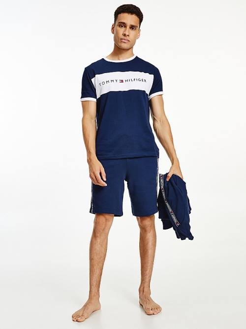 Tommy Hilfiger Original Colour-Blocked Logo Pyjamas Heren Blauw | TH235JSW