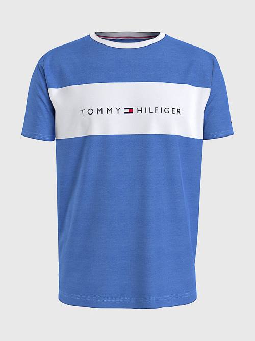 Tommy Hilfiger Original Colour-Blocked Logo Pyjamas Heren Blauw | TH627ZUQ