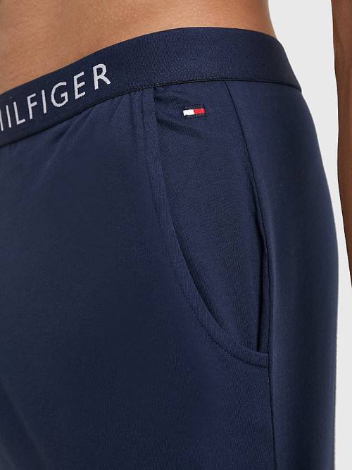 Tommy Hilfiger Original Jersey Logo Shorts Pyjamas Heren Blauw | TH967UPJ