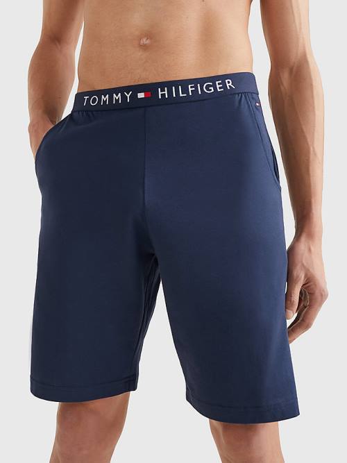 Tommy Hilfiger Original Jersey Logo Shorts Pyjamas Heren Blauw | TH967UPJ