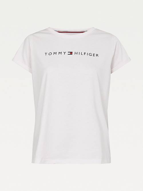 Tommy Hilfiger Original Logo Turn-Back Cuff T-shirts Dames Roze | TH541GTB