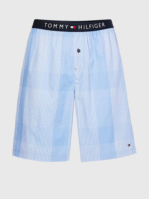 Tommy Hilfiger Original Woven Print Shorts Pyjamas Heren Blauw | TH725NPD