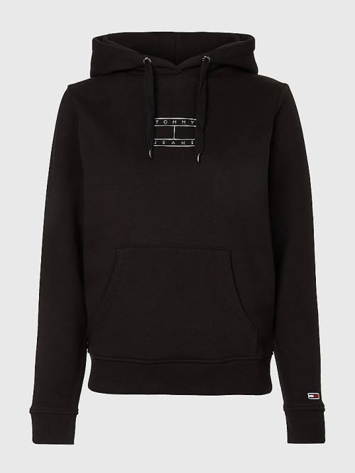 Tommy Hilfiger Outline Flag Hoodie Dames Zwart | TH076END